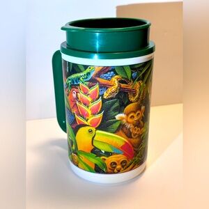 Whirley Cup Thermo USA 24 oz Human-i-tees Rainforest ‘96 Jaguar Monkey Toucan